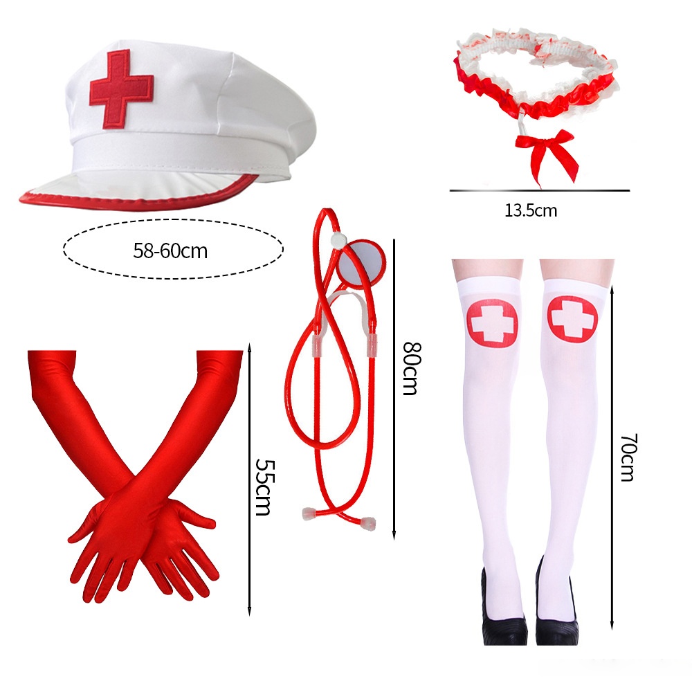 6-Piece Nurse Costume Accessories Set - Complete Kit for Role Play